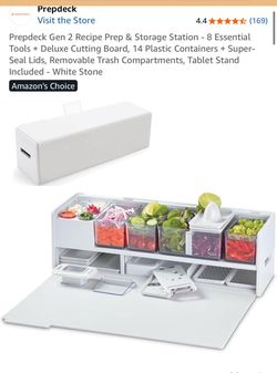 Prepdeck for prepping meals and meal prep containers included