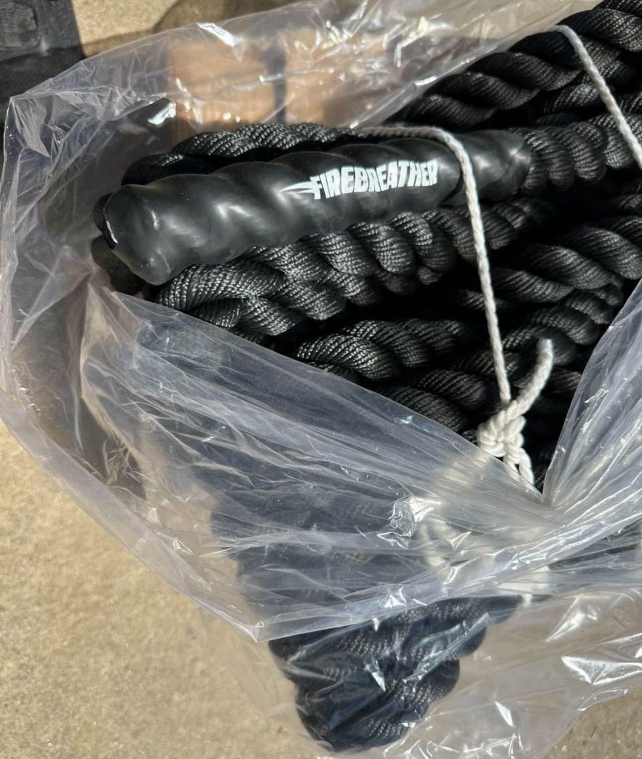FIREBREATHER Battle Exercise Workout Ropes with Anchor and Training Poster