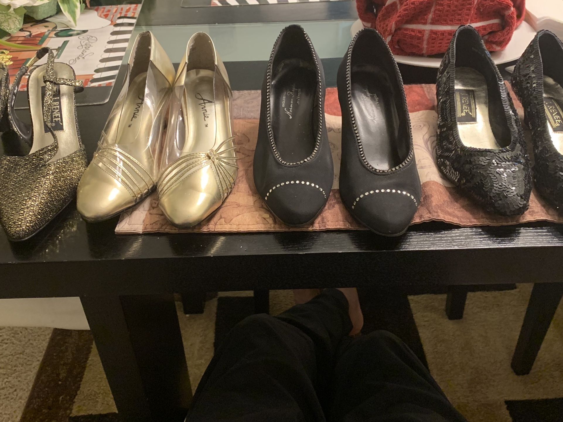 4 Pairs Low Heels For $40