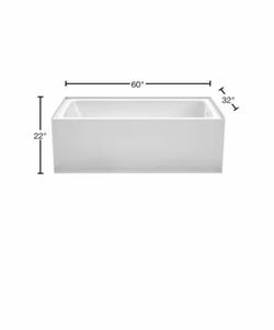Shop Wyndham Collection Grayley 60 in. L x 32 in. W Acrylic Right Hand Drain Rectangular Alcove Bathtub in White with Shiny White Trim