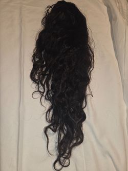 21" Human Hair pre cut wavy Wig