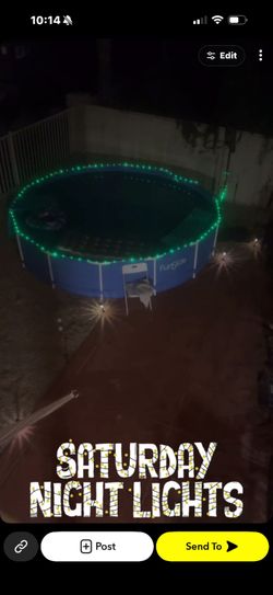 Fungicle 14 foot by 4 foot blue pool.