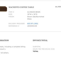 Rh Coffee Table 