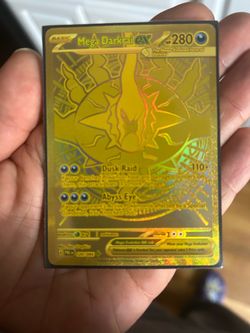 Darkrai EX Gold Holo Pokémon Card Pitch black