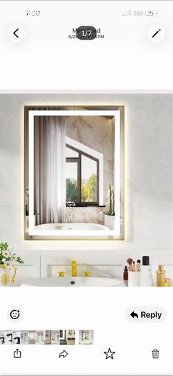 Gold Frame LED Bathroom Mirror 24"x32" Rectangular Framed LED Anti-Fog Wall Bathroom Vanity Mirror, I have Gold and black Frame(TBA-Gold-24)