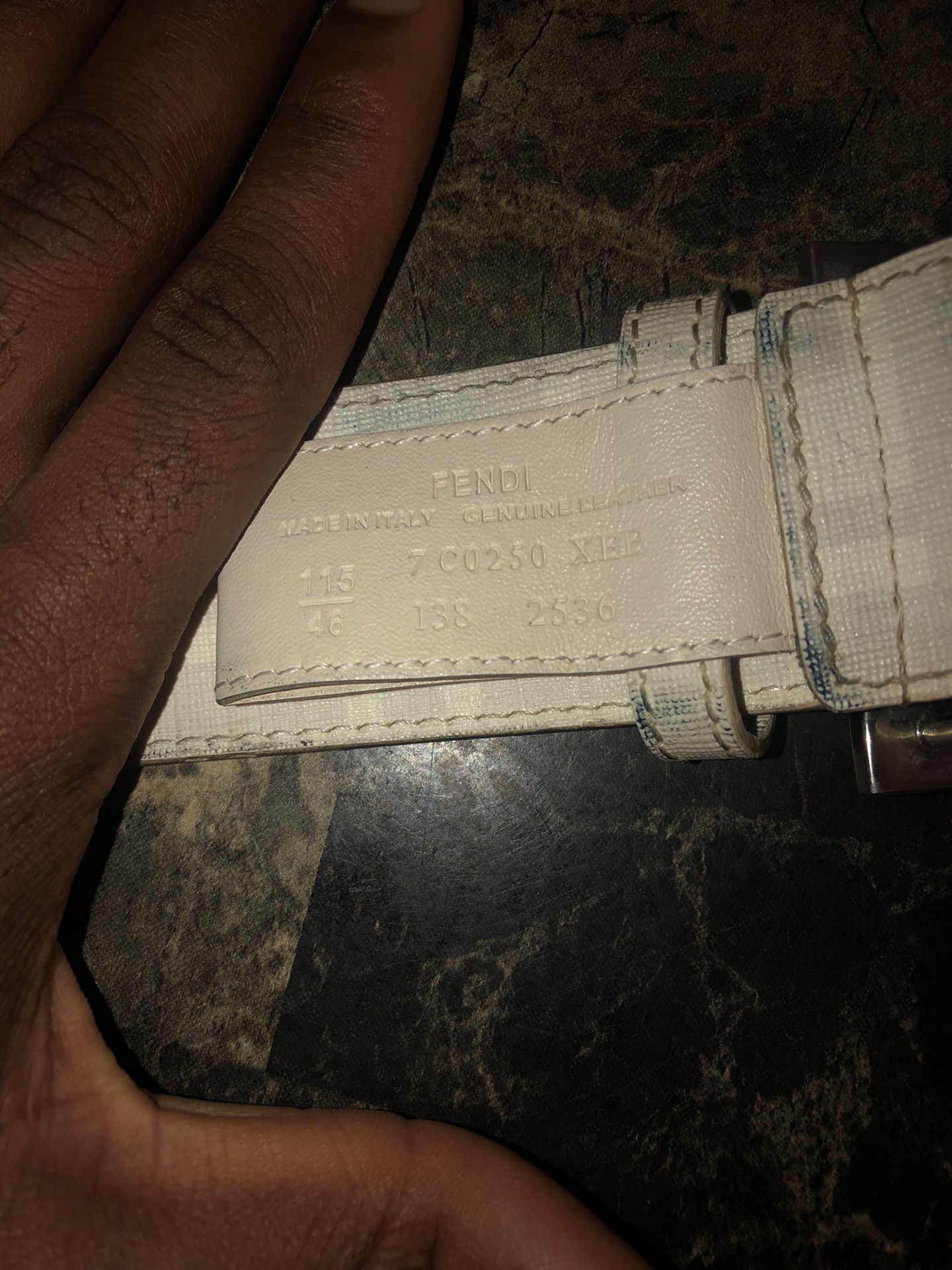 Authentic white Fendi belt