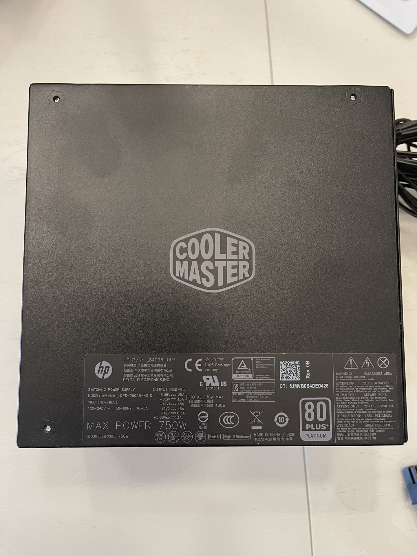 Cooler Master 750W Platinum Computer Power Supply