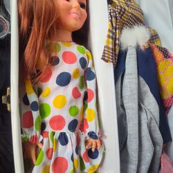 60s Doll With Case And extra Outfits