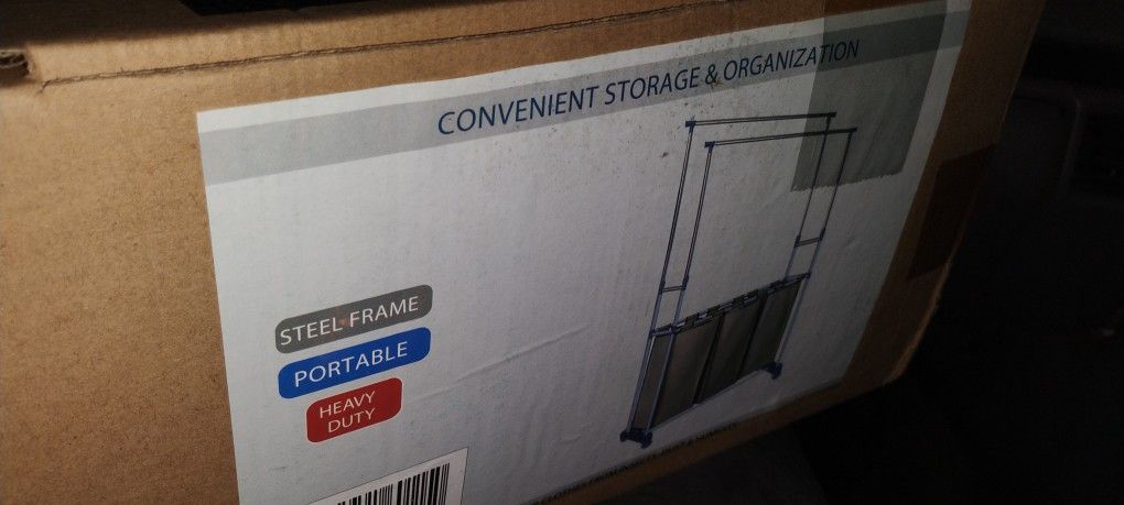 Lau Laundry Sorter With Double Rack And Hamper