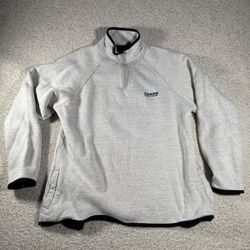 Vintage Chaps Ralph Lauren 1/4 Zip Fleece Jacket Mens Medium Pullover Spell Out