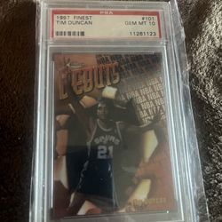 1997-98 TOPPS FINEST #101 TIM DUNCAN RC SPURS ROOKIE PSA 10 GEM MINT! HOF