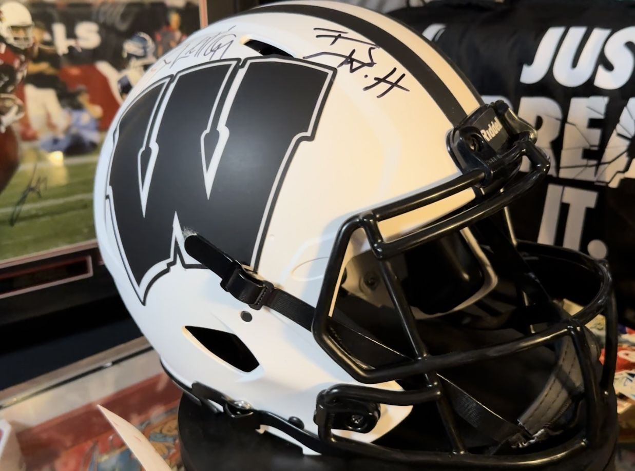 Watt Brothers Signed Autographed Wisconsin Badgers Lunar AUTHENTIC HELMET