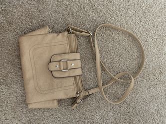 Beige purse & attached wallet