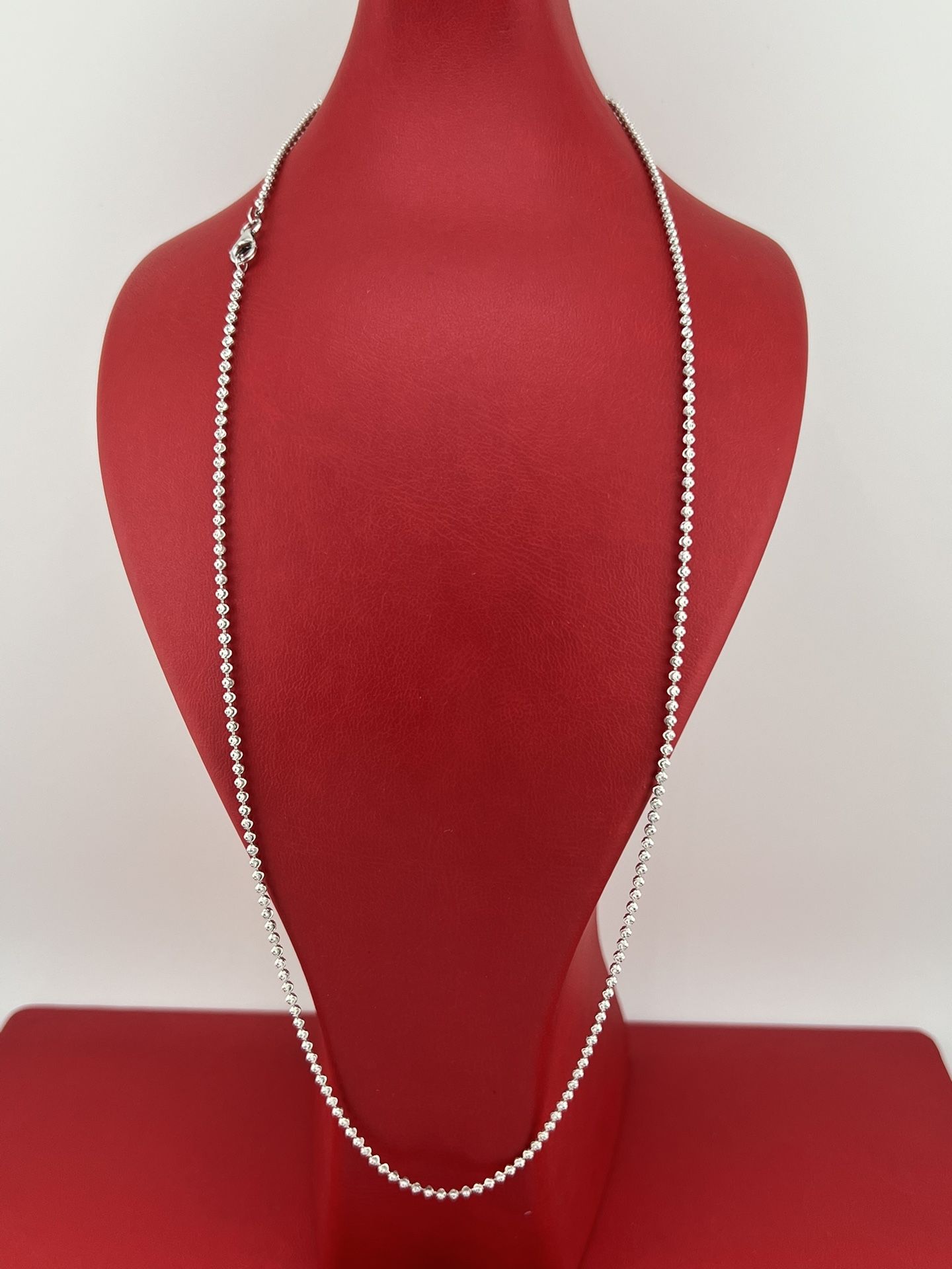 New 925 Sterling Silver Diamond Cut Moon Cut Ball Bead Chain