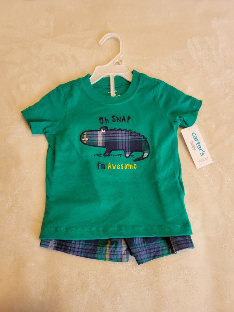 NWT Oh Snap Carter's Alligator Outfit 18m