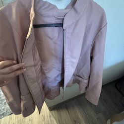 Pink Leather Jacket 