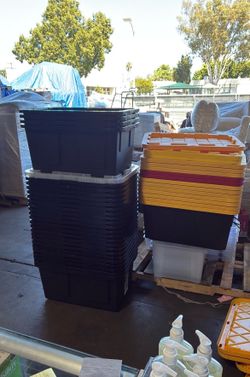 27 Gallon Storage Totes, Heavy Duty Storage Container