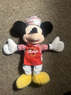 Disney Store Mickey Mouse Chicago Style Hot Dog Vendor Without Hotdog Plush