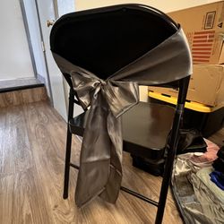 Satin Chair Sashes Ribbon Bow grey silver color  50 pieces