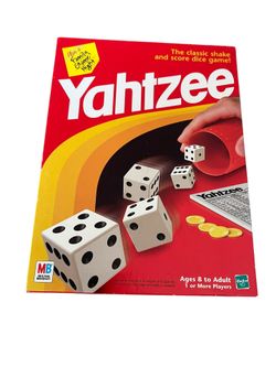 Vintage Yahtzee Dice Game by Milton Bradley - 1998 Edition - Complete!  This vintage Yahtzee dice game by Milton Bradley is a complete set ready for h