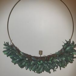 Door Wall Wreath With Candle Holder