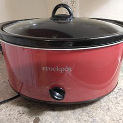 Crock-Pot SCV800-R Olla de Cocción Lenta Manual de Gres Ovalada Extra Grande de 8 Cuartos, Roja