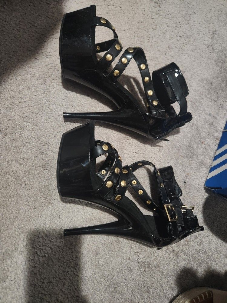 Black Stilettos/Stripper/High Heels/Gothic/Halloween