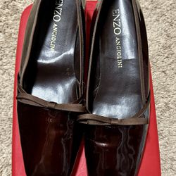 Brown Patent Leather Loafers 