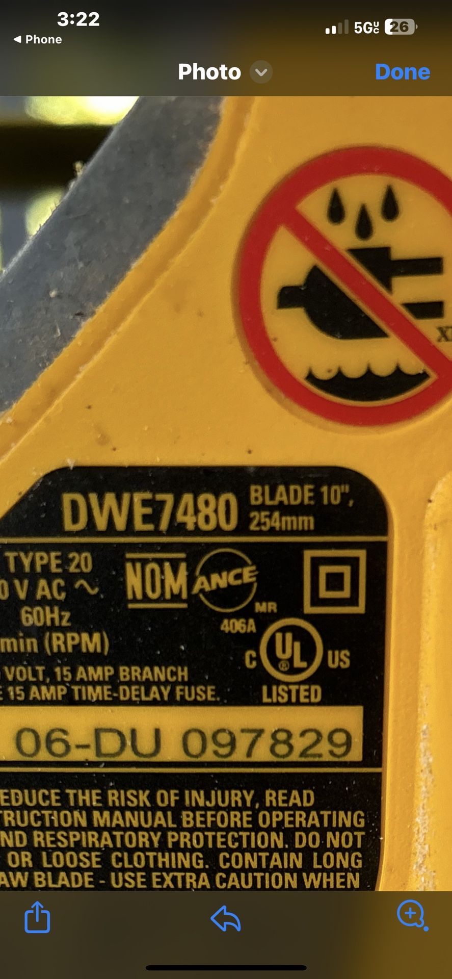 PORTABLE DEWALT TABLE SAW