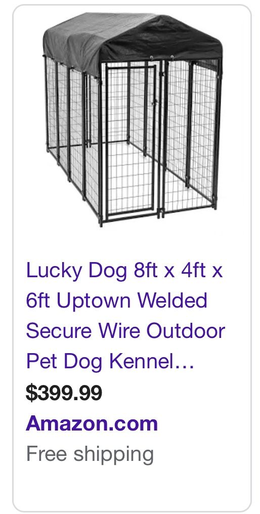 8x4x6 Heavy duty steel wire dog cage with waterproof (Black)