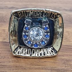Baltimore Colts Championship Ring Men's Sz 10 Fan Edition Superbowl Gold