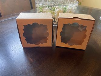 Pastry Boxes Cake, Cookies, Mini Pie Brown with Window