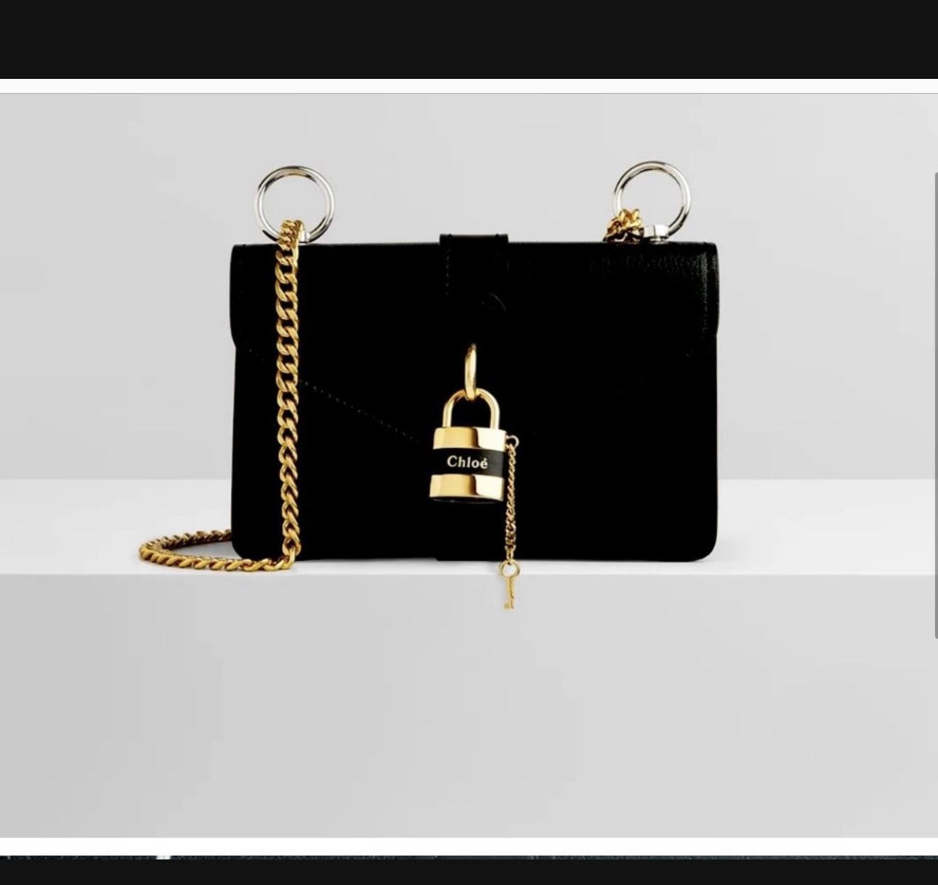 Brand New Chloe Black Crossbody  Aby Chain Purse 