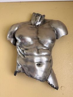 Metal Male Torso Wall Sculpture – Unique Home Decor