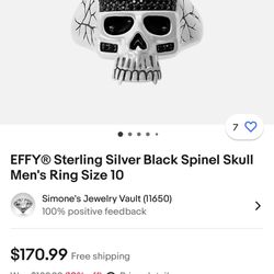Effy Skull Ring. Size 10 