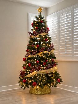 Decorated Artificial Christmas Tree with Lights