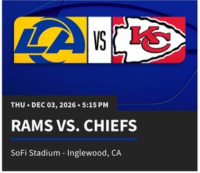 LA Rams vs KC Chiefs NFL Ticket Dec 2026
