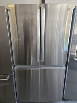 Ge stainless steel fridge bottom freezer