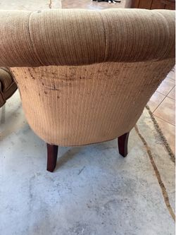 Comfy chairs and bar table with 3 solid stools