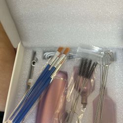 Airbrush Kit with Compressor - 48PSI High-Pressure, Non-Clogging Air Brush Set Cordless Rechargeable with 0.3mm Nozzle and Cleaning Brush for Nail Art