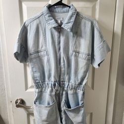 Denim Jean Short Romper