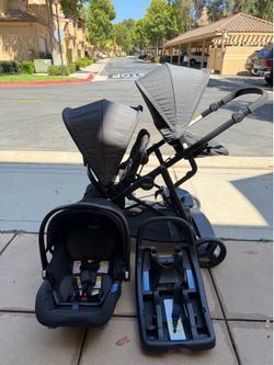 Graco ready2grow double stroller + car seat bundle