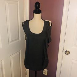 Gray, sleeveless top
