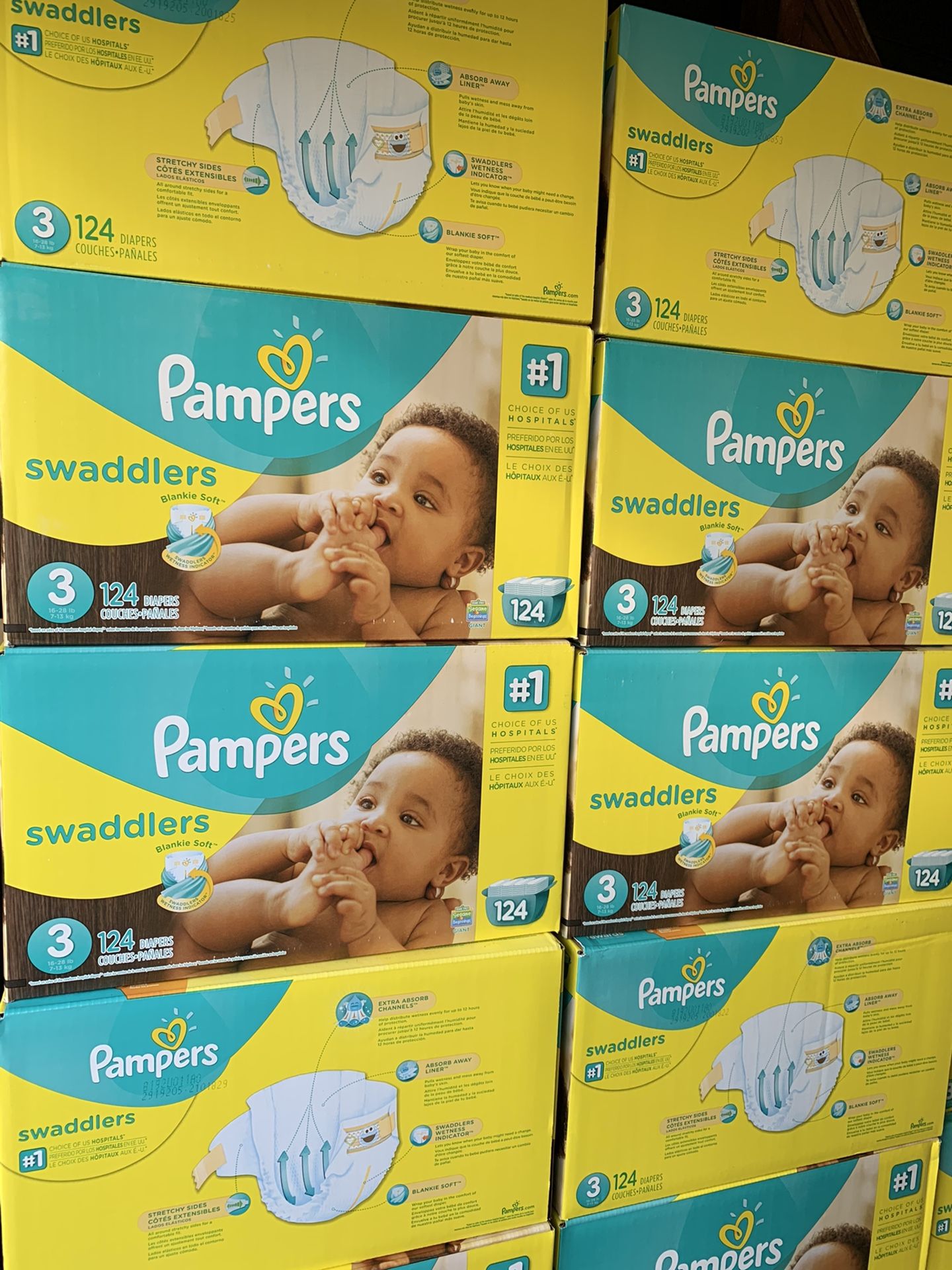 Pampers size 3 diapers new $25 each box