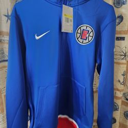 Nike Showtime LA Clippers Jacket with Hood DB1037 Dri-Fit Full Zip, Small