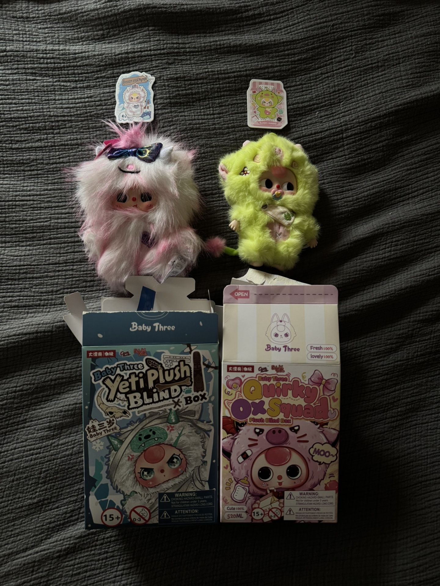 Two Opened Baby Three “Blind-Box” Collectors $20
