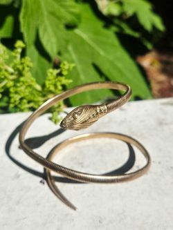 Vintage  FORSTNER 1/20 12K GF Snake Coil Wrap Bracelet 40's Deco Egyptian Revival (READ)