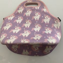 Kids unicorn neoprene lunch box snack bag   