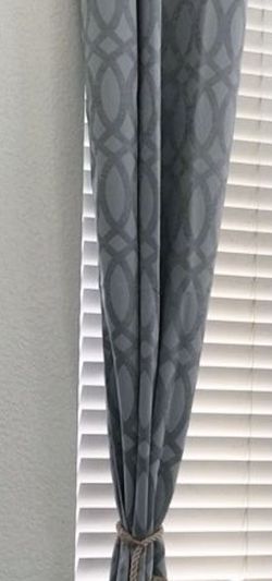 Light Blue Grey Curtains 2panels