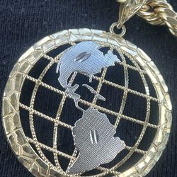 10k Thick Gold Rope Chain w/ Pendant 